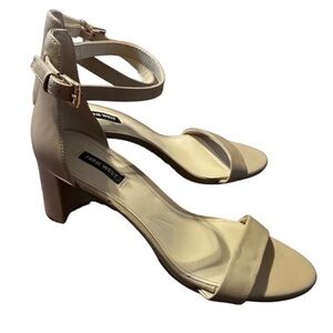 NINE WEST Shoes Pruce Ankle Strap Sandal - Nude Light Natural Leather - size 11